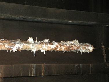 Overworked aluminium anode